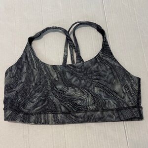 Lululemon Athletica Black and Gray Patterned Sports Bra size 12